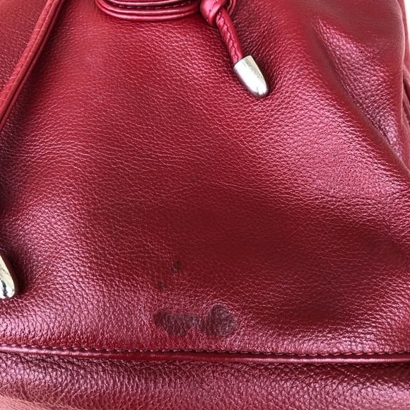 Amerileather Miles  (#1513-025) Leather Red Multi Pockets Versatile Backpack - Picture 16 of 16